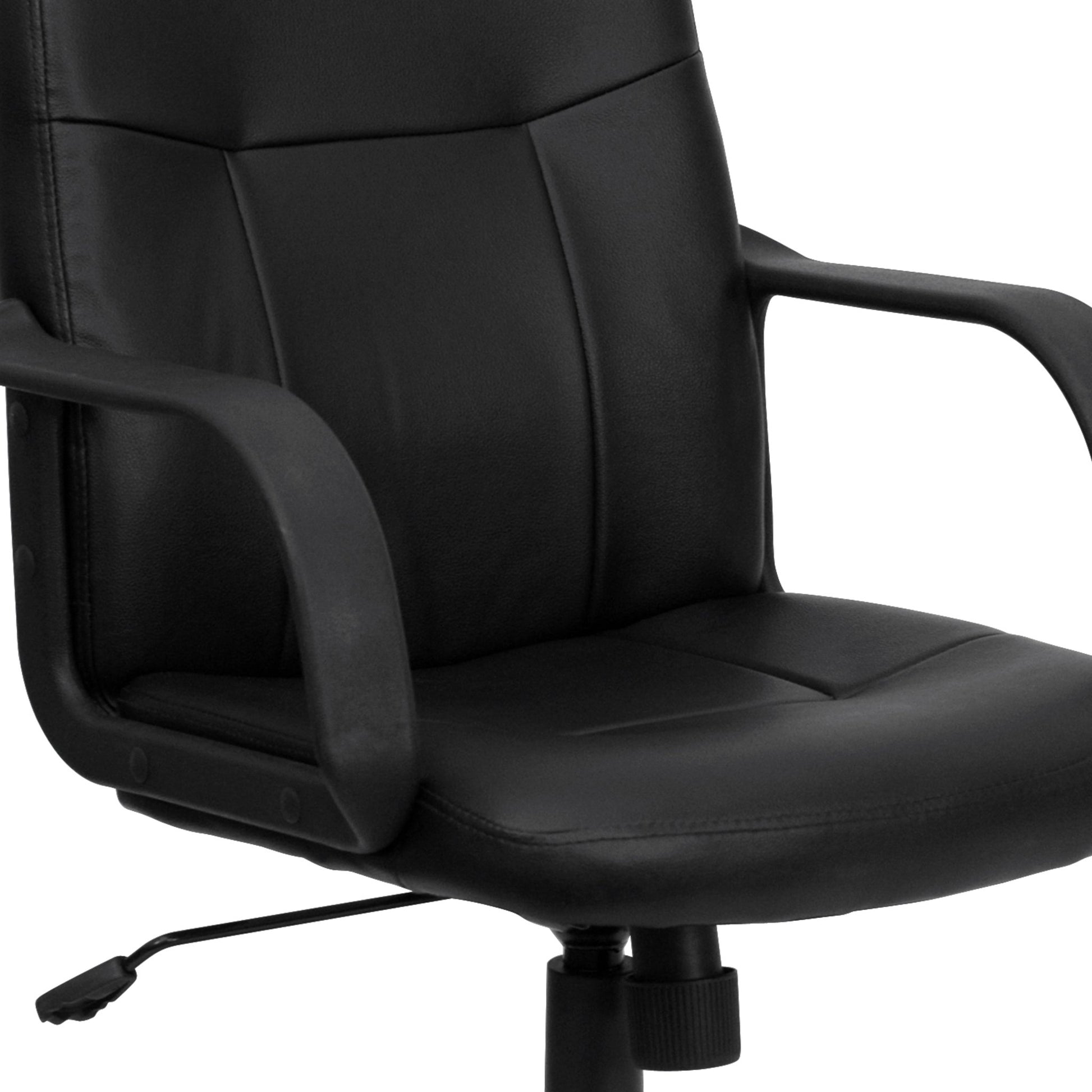 Paulson Executive Swivel Office Chair with Arms, Mid - Back Black Glove Vinyl by Flash Furniture - SchoolOutlet