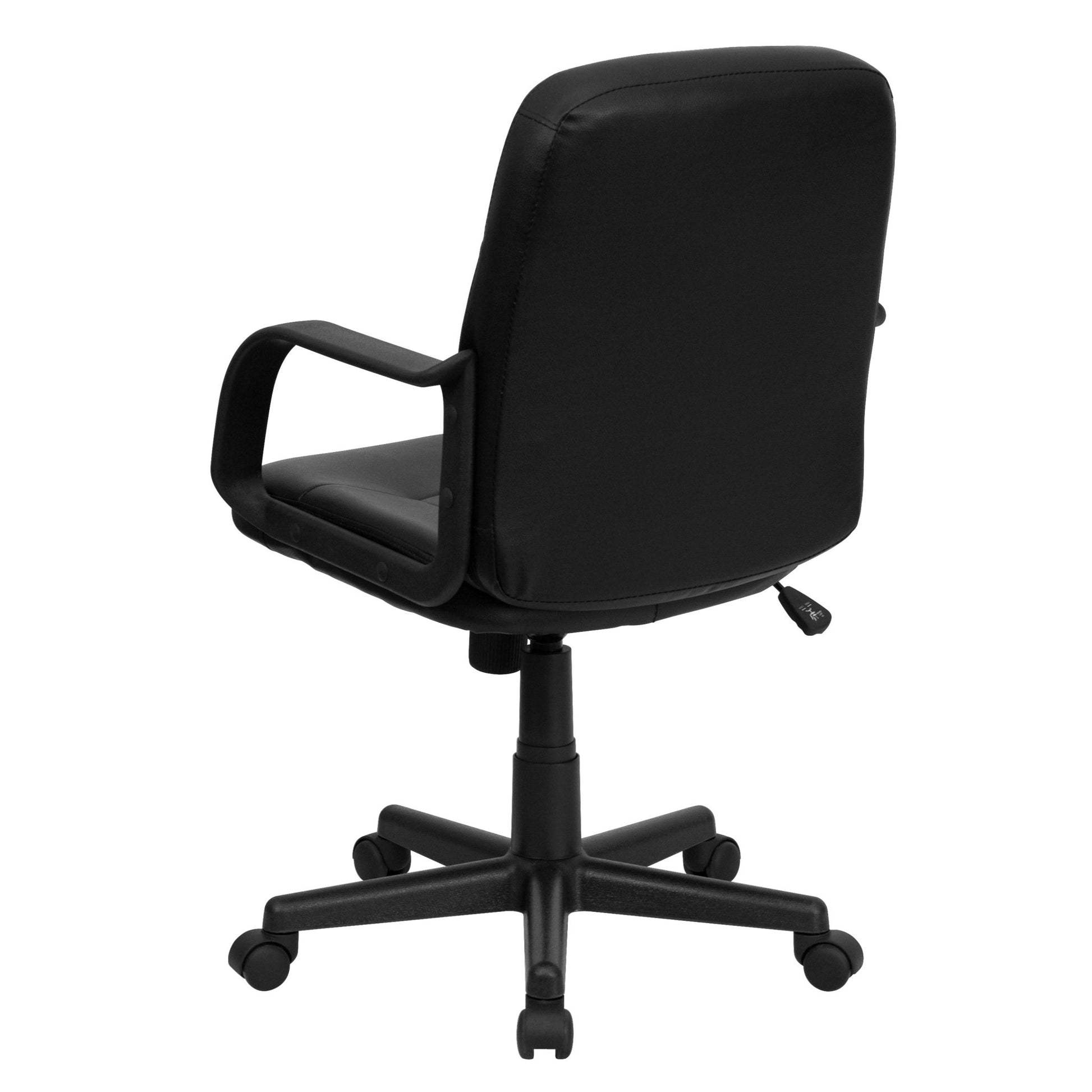 Paulson Executive Swivel Office Chair with Arms, Mid - Back Black Glove Vinyl by Flash Furniture - SchoolOutlet