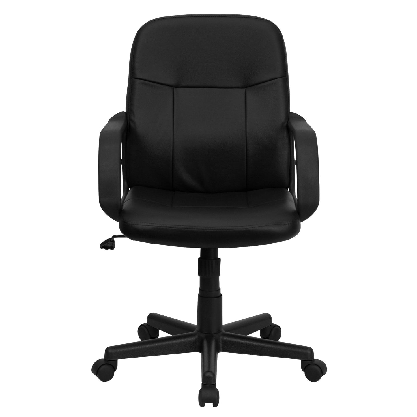 Paulson Executive Swivel Office Chair with Arms, Mid - Back Black Glove Vinyl by Flash Furniture - SchoolOutlet