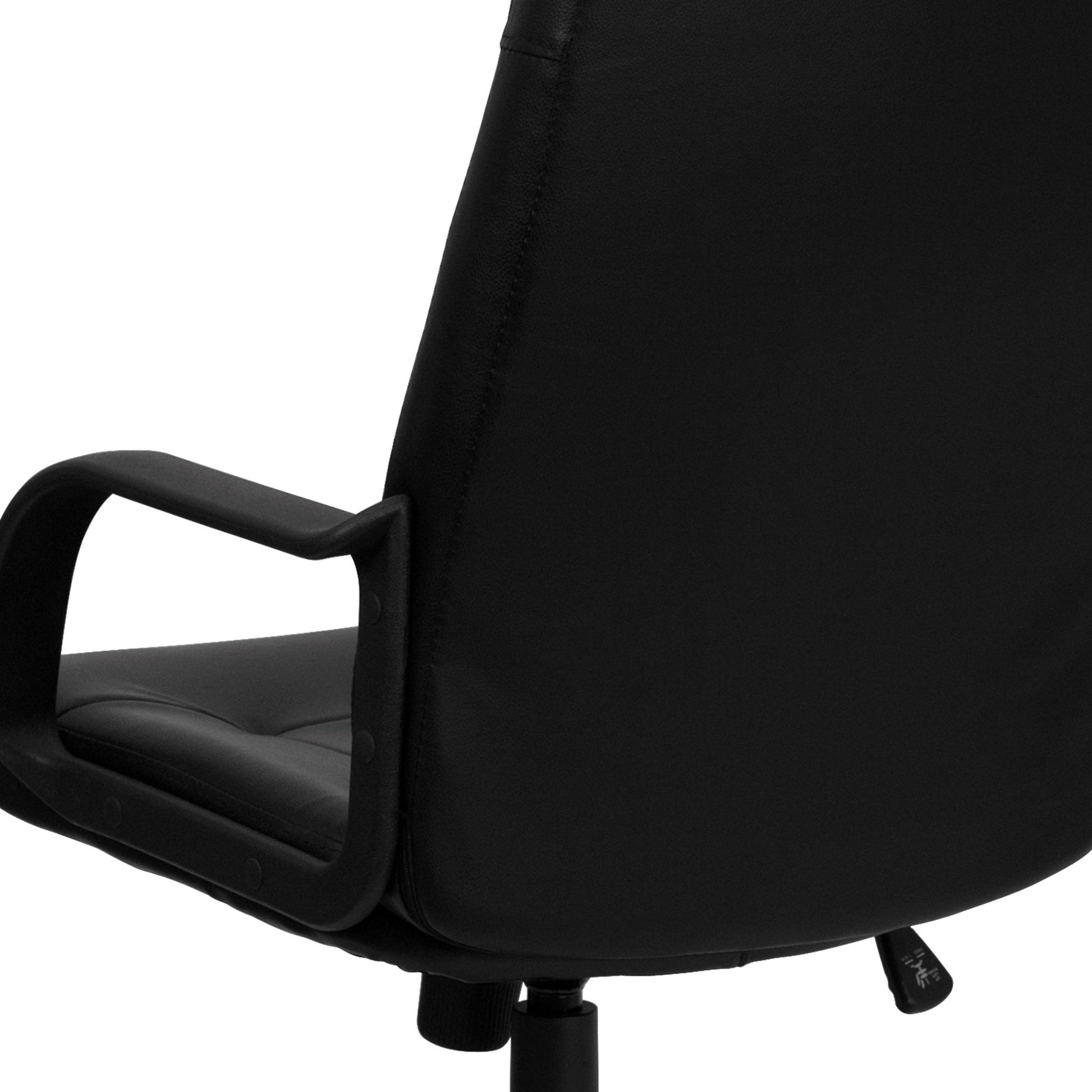 Holly Executive Swivel Office Chair with Arms, High Back Black Glove Vinyl by Flash Furniture - SchoolOutlet