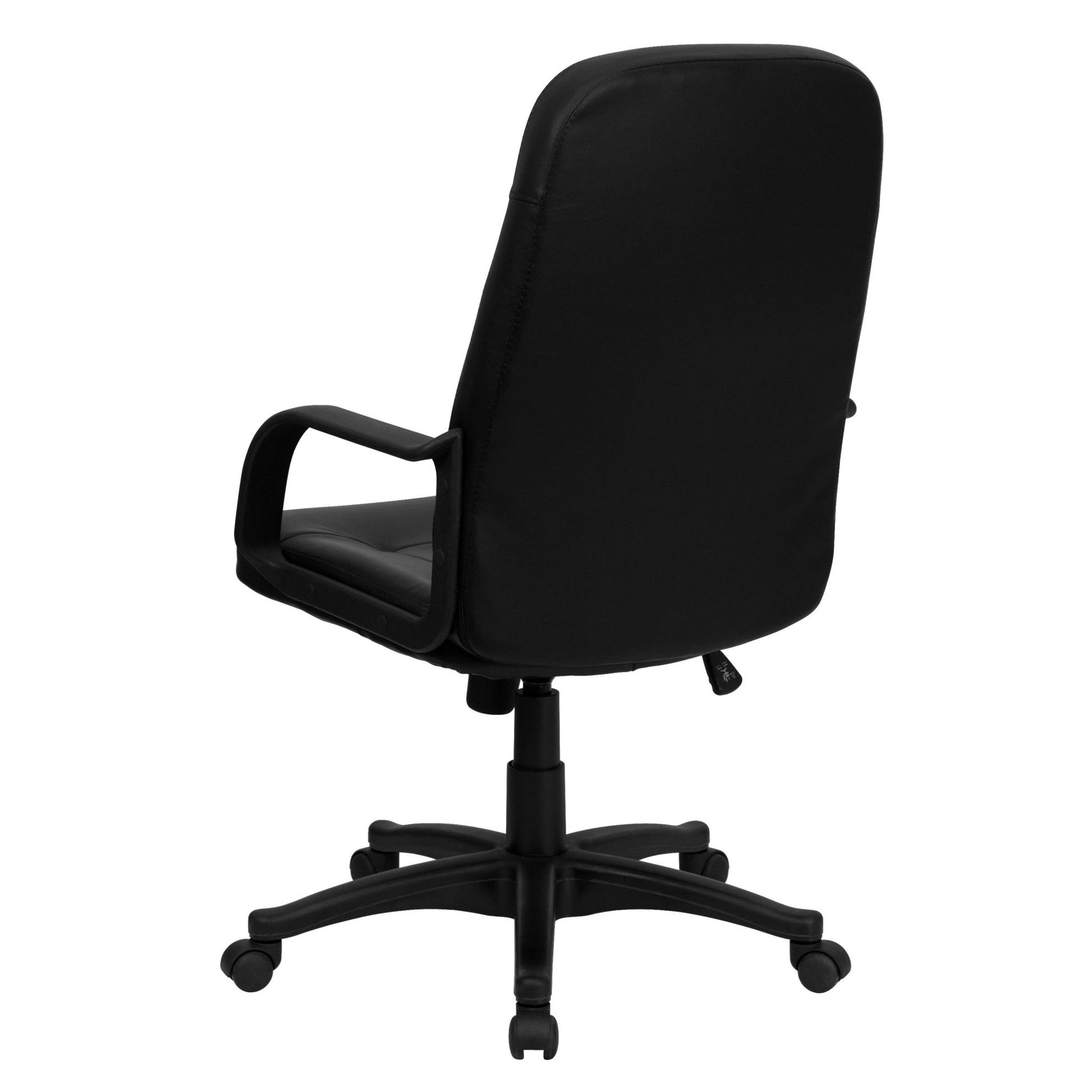 Holly Executive Swivel Office Chair with Arms, High Back Black Glove Vinyl by Flash Furniture - SchoolOutlet