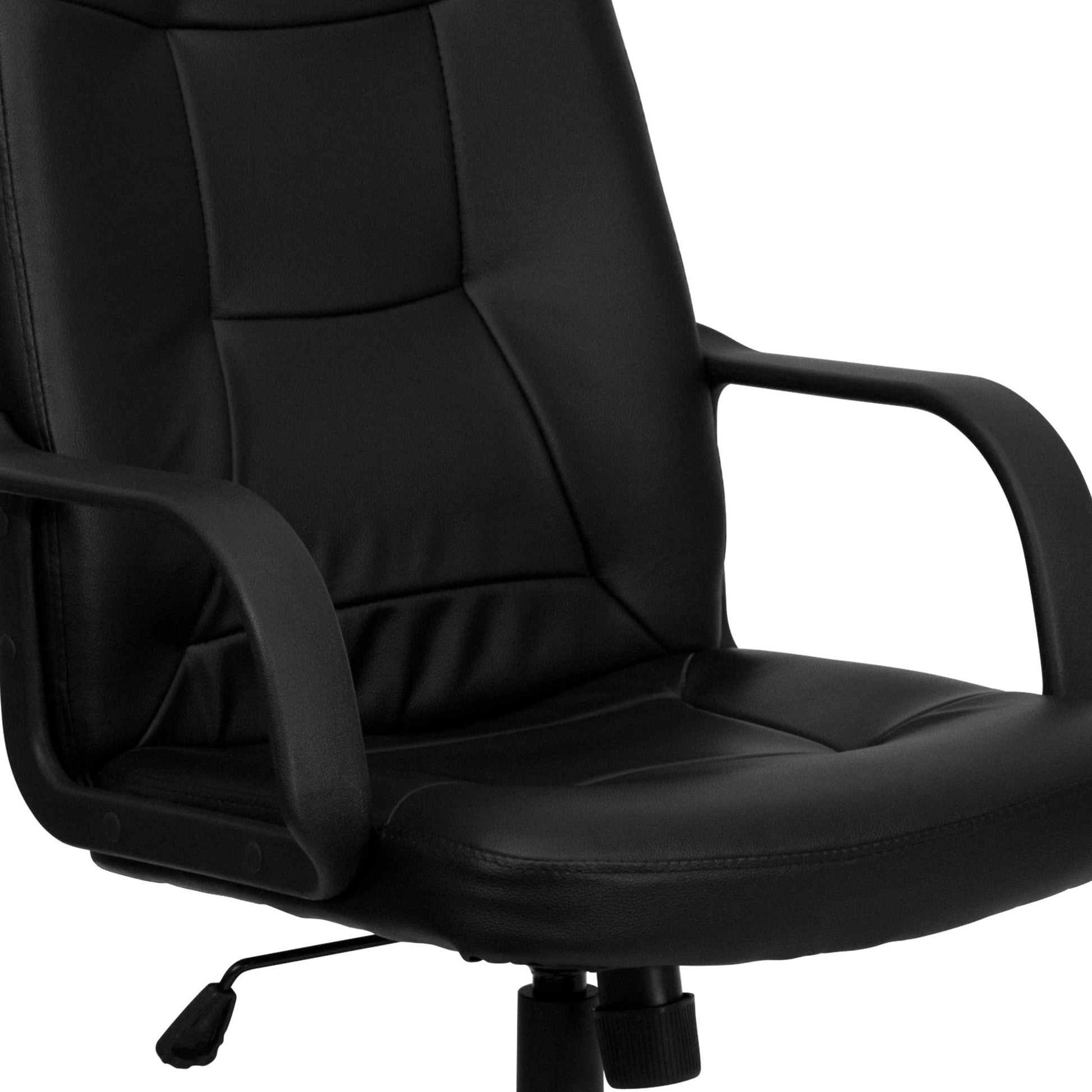 Holly Executive Swivel Office Chair with Arms, High Back Black Glove Vinyl by Flash Furniture - SchoolOutlet