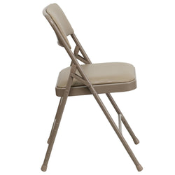 HERCULES Series Metal Folding Chair with Vinly Seat, Curved Triple Braced and Double Hinged by Flash Furniture