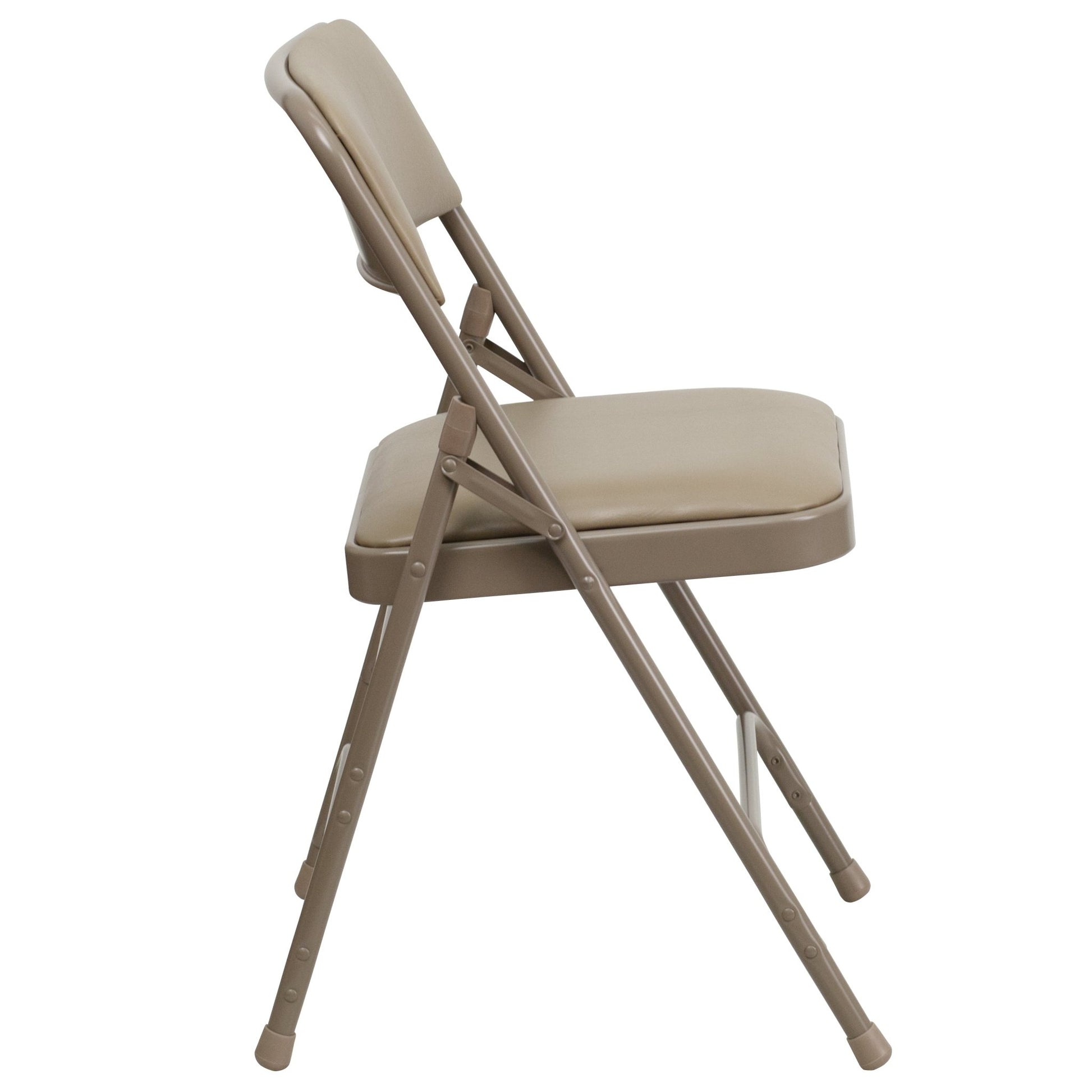 HERCULES Series Metal Folding Chair with Vinly Seat, Curved Triple Braced and Double Hinged by Flash Furniture - SchoolOutlet