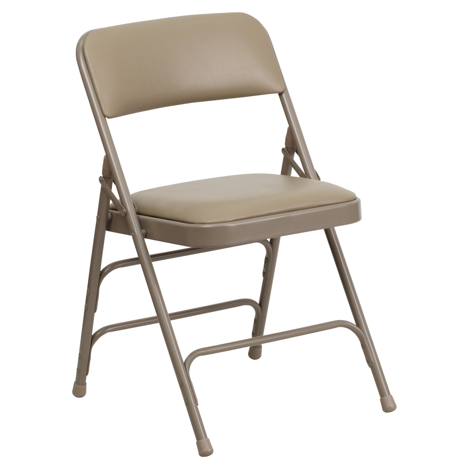HERCULES Series Metal Folding Chair with Vinly Seat, Curved Triple Braced and Double Hinged by Flash Furniture - SchoolOutlet