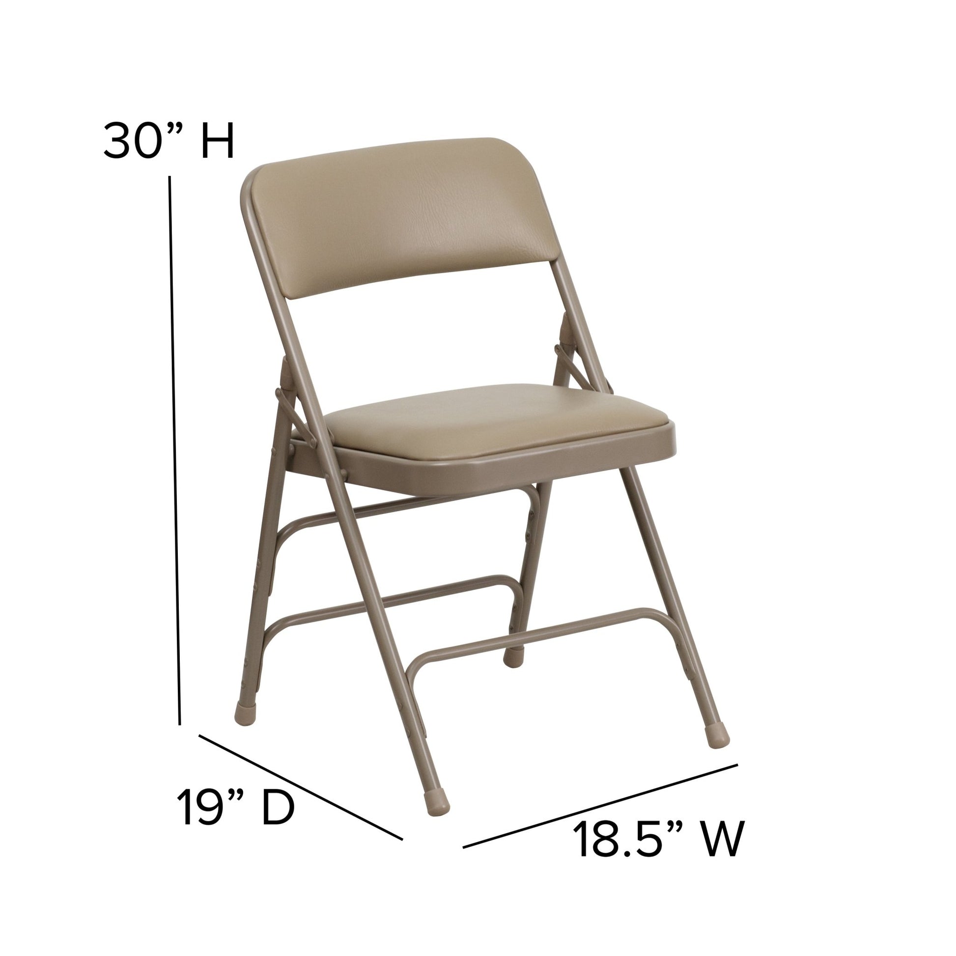 HERCULES Series Metal Folding Chair with Vinly Seat, Curved Triple Braced and Double Hinged by Flash Furniture - SchoolOutlet