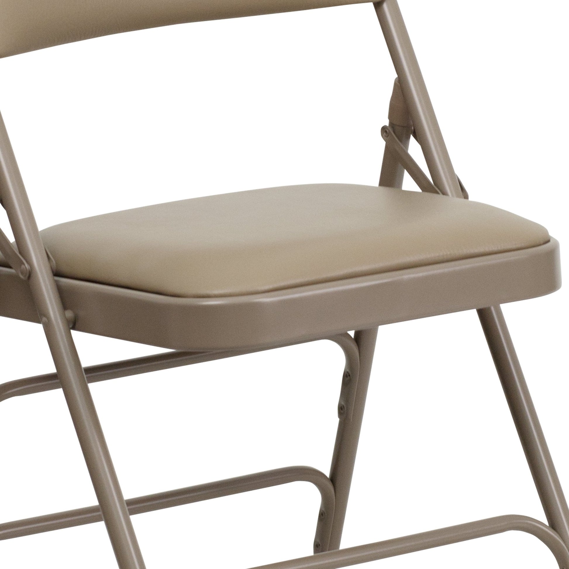 HERCULES Series Metal Folding Chair with Vinly Seat, Curved Triple Braced and Double Hinged by Flash Furniture - SchoolOutlet