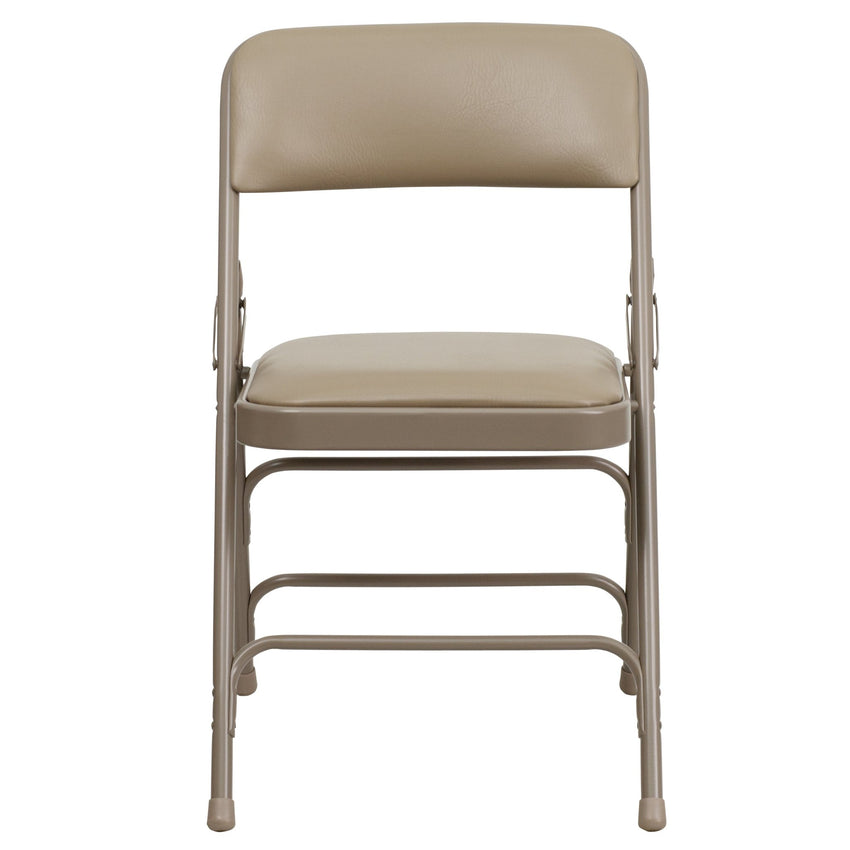 HERCULES Series Metal Folding Chair with Vinly Seat, Curved Triple Braced and Double Hinged by Flash Furniture - SchoolOutlet