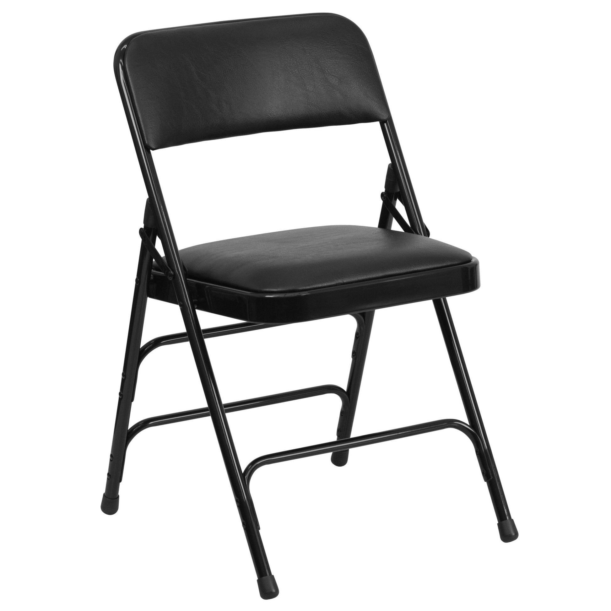 HERCULES Series Metal Folding Chair with Vinly Seat, Curved Triple Braced and Double Hinged by Flash Furniture - SchoolOutlet