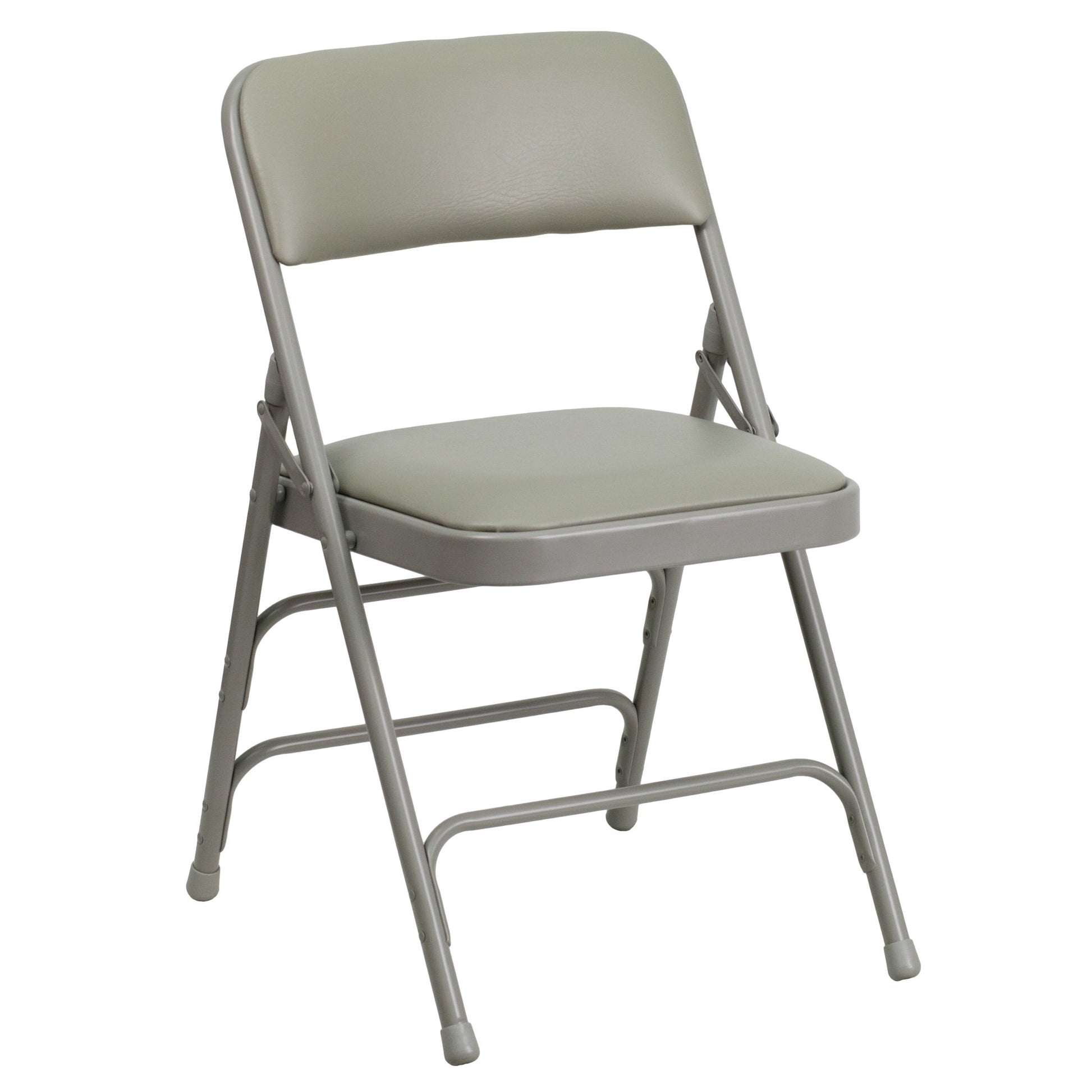 HERCULES Series Metal Folding Chair with Vinly Seat, Curved Triple Braced and Double Hinged by Flash Furniture - SchoolOutlet