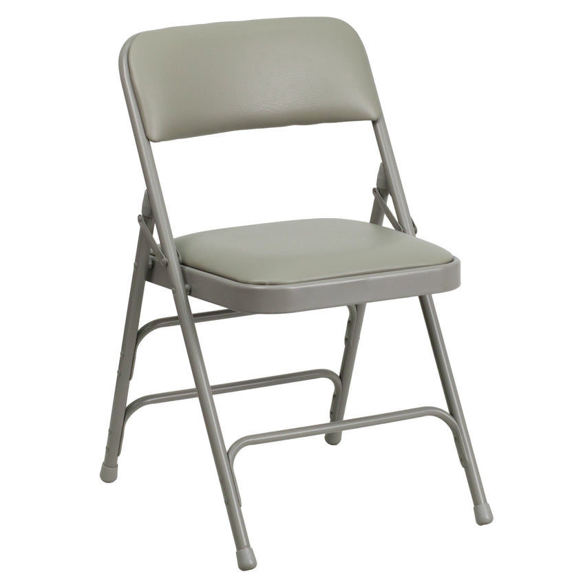 HERCULES Series Metal Folding Chair with Vinly Seat, Curved Triple Braced and Double Hinged by Flash Furniture - SchoolOutlet