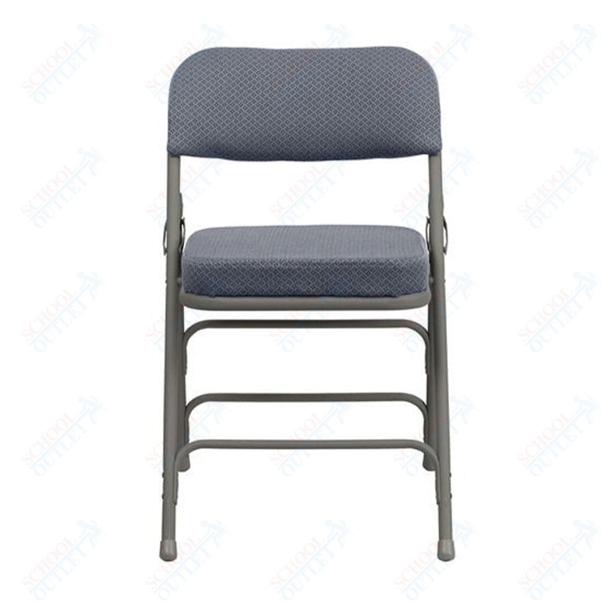 HERCULES Series Metal Folding Chair with Fabric Seat, Premium Curved Triple Braced and Double Hinged by Flash Furniture - SchoolOutlet