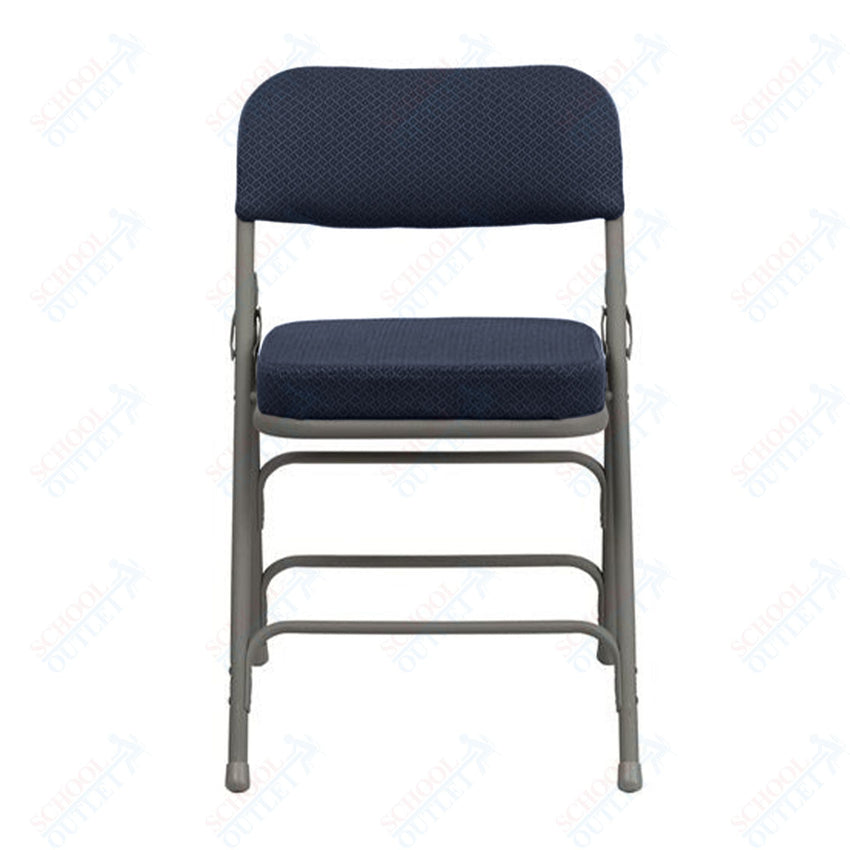 HERCULES Series Metal Folding Chair with Fabric Seat, Premium Curved Triple Braced and Double Hinged by Flash Furniture - SchoolOutlet