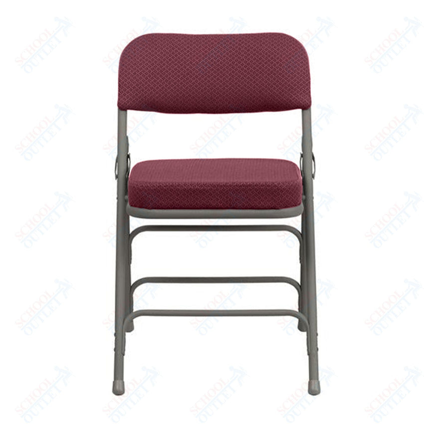 HERCULES Series Metal Folding Chair with Fabric Seat, Premium Curved Triple Braced and Double Hinged by Flash Furniture - SchoolOutlet