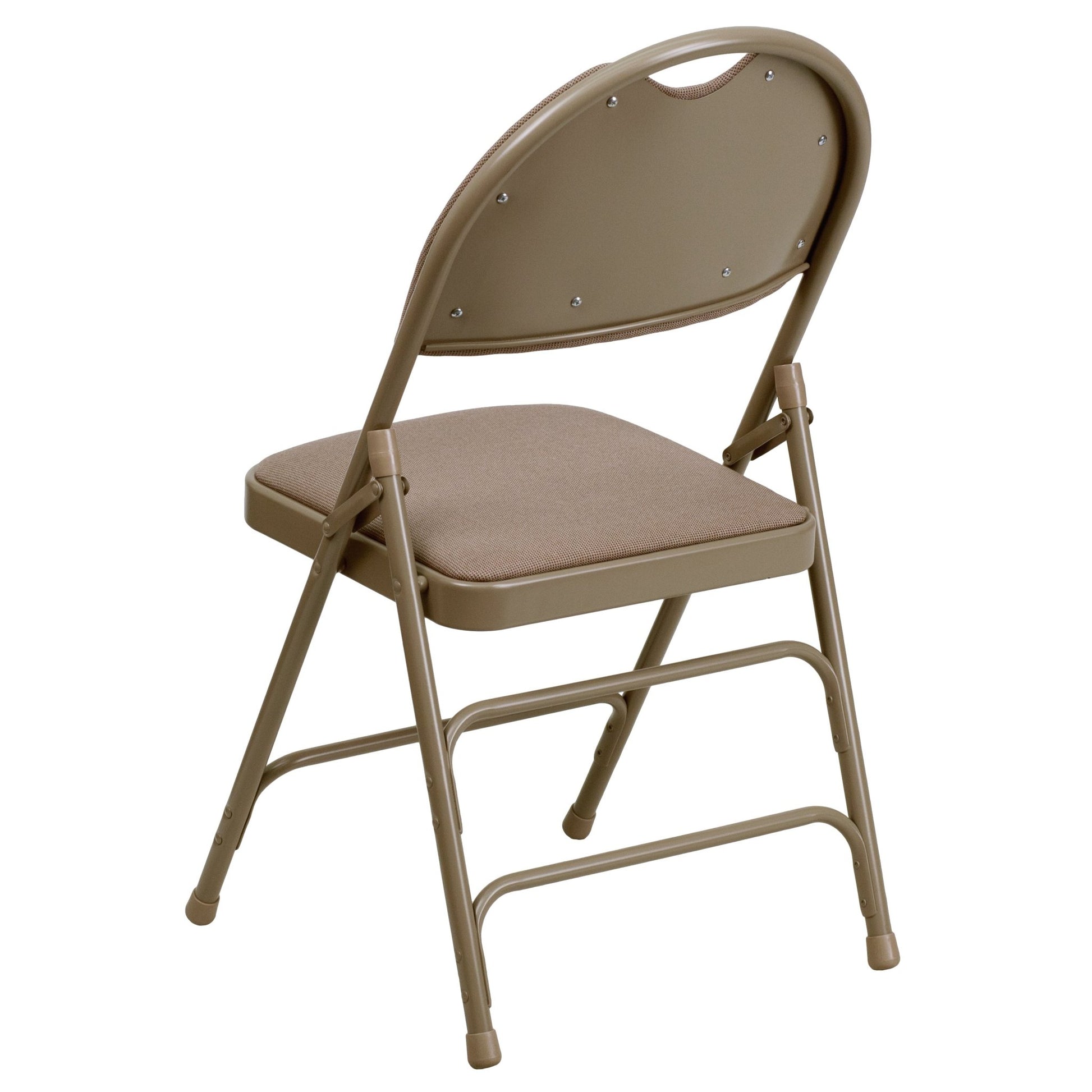HERCULES Series Metal Folding Chair with Fabric Seat, Easy - Carry Handle and Ultra - Premium Triple Braced by Flash Furniture - SchoolOutlet