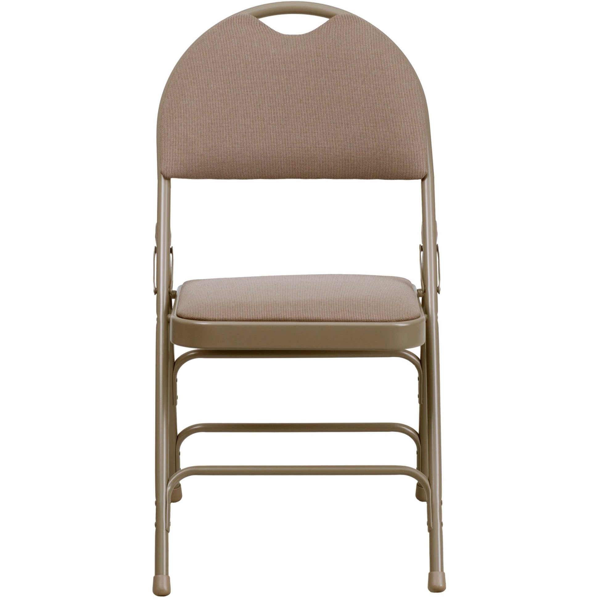 HERCULES Series Metal Folding Chair with Fabric Seat, Easy - Carry Handle and Ultra - Premium Triple Braced by Flash Furniture - SchoolOutlet
