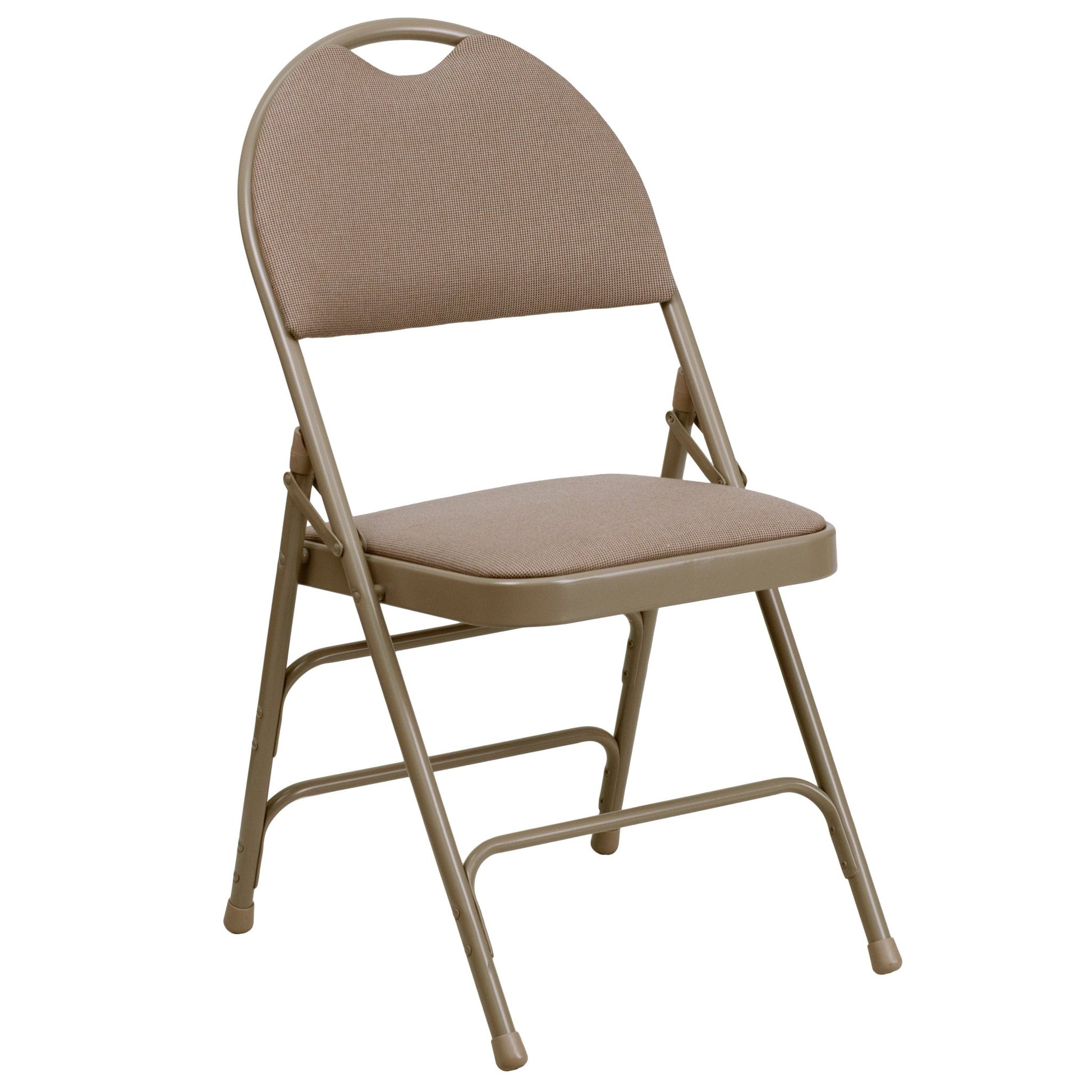 HERCULES Series Metal Folding Chair with Fabric Seat, Easy - Carry Handle and Ultra - Premium Triple Braced by Flash Furniture - SchoolOutlet