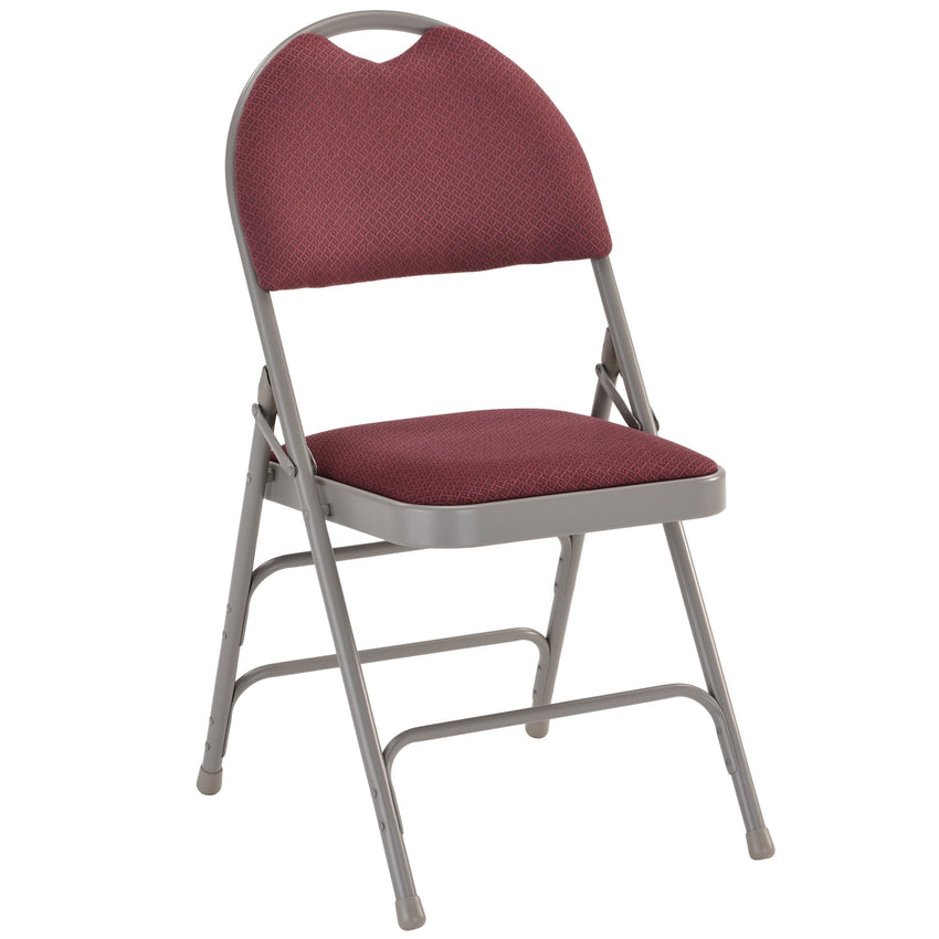 HERCULES Series Metal Folding Chair with Fabric Seat, Easy - Carry Handle and Ultra - Premium Triple Braced by Flash Furniture - SchoolOutlet