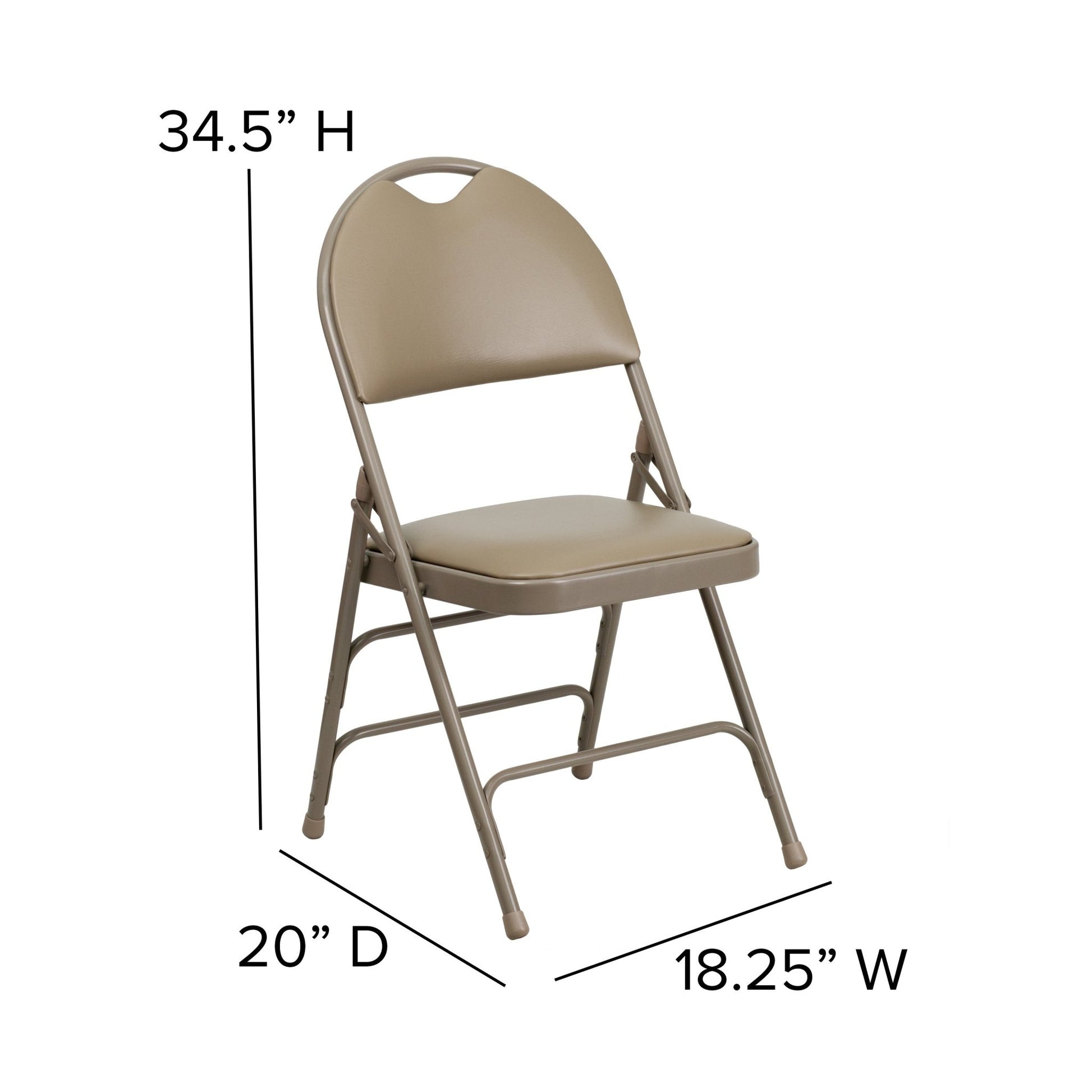 HERCULES Series Metal Folding Chair with Vinyl Seat, Easy - Carry Handle and Ultra - Premium Triple Braced by Flash Furniture - SchoolOutlet