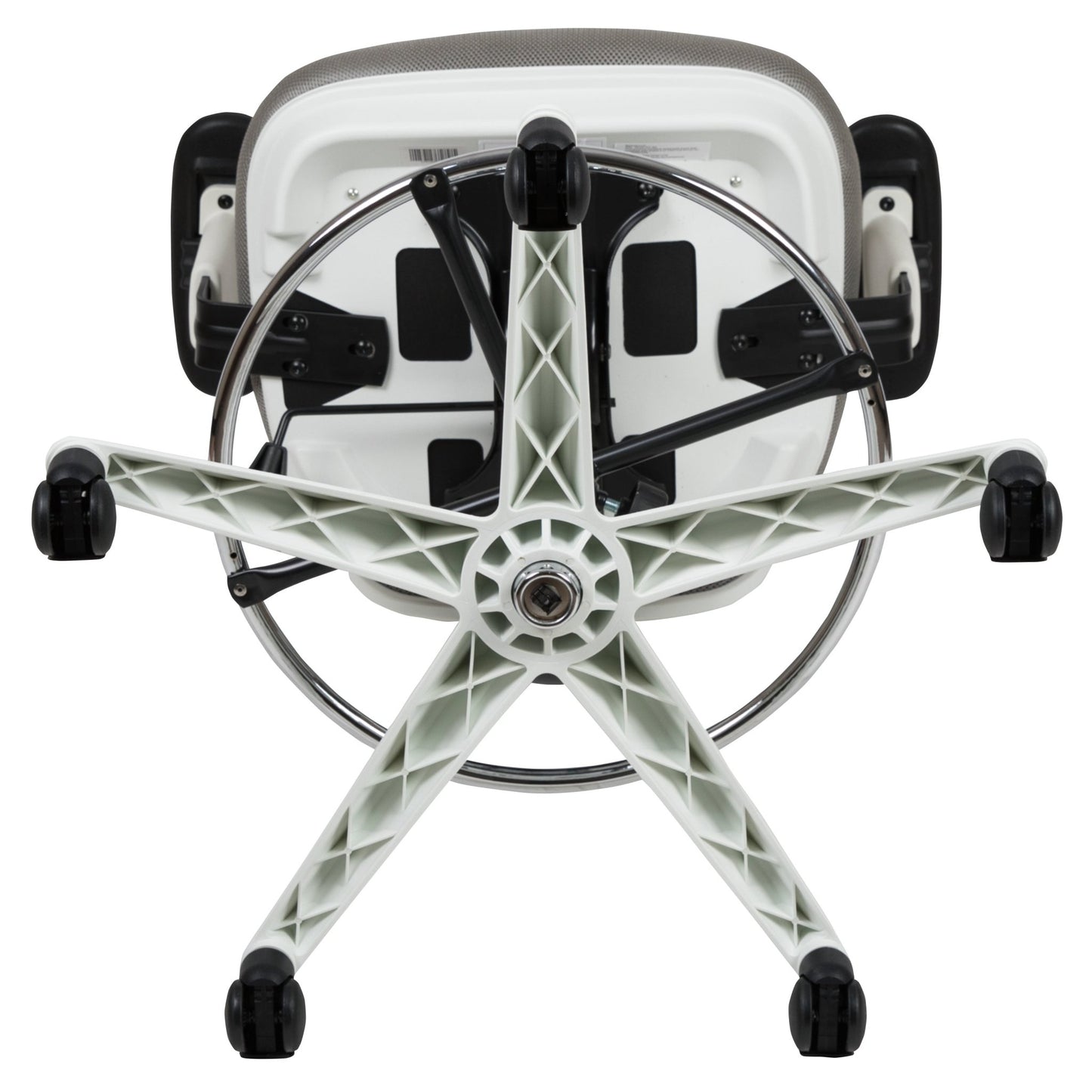 Tyler Mid - Back Mesh Ergonomic Drafting Chair with Adjustable Chrome Foot Ring and Adjustable Arms by Flash Furniture - SchoolOutlet