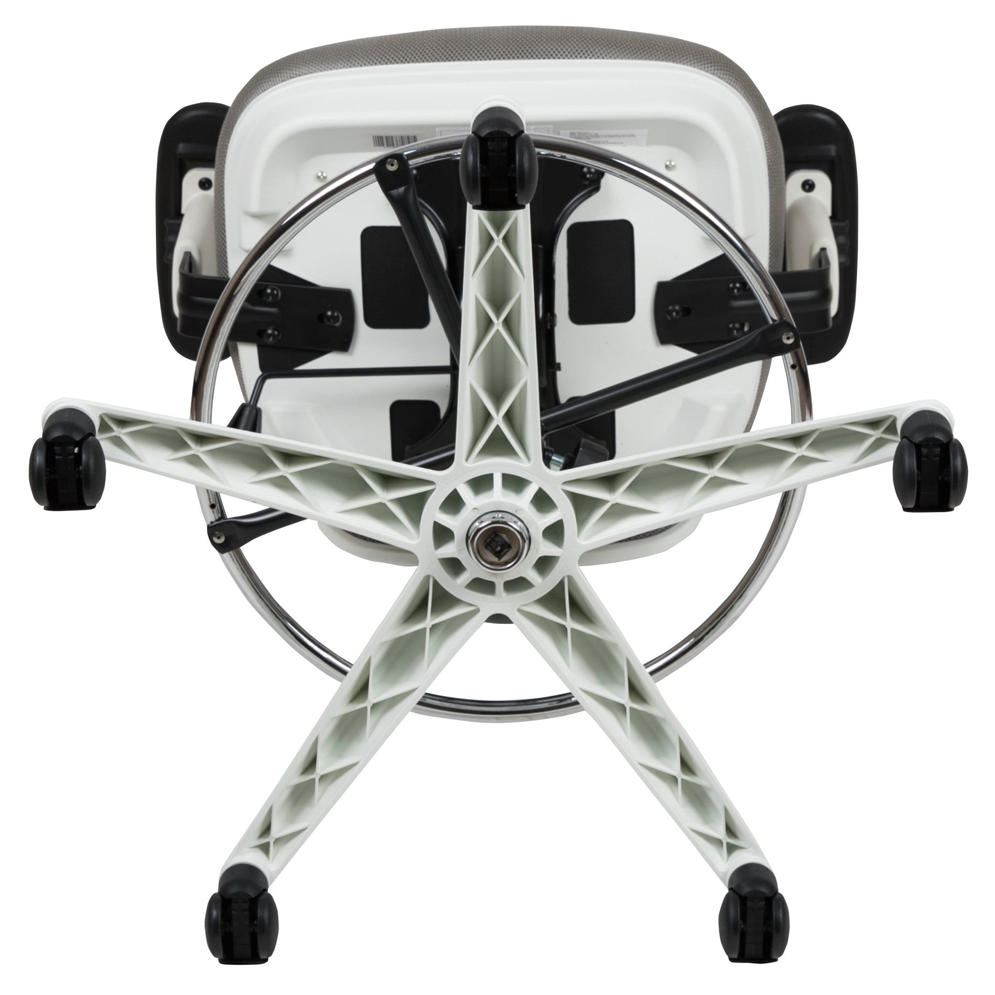 Tyler Mid - Back Mesh Ergonomic Drafting Chair with Adjustable Chrome Foot Ring and Adjustable Arms by Flash Furniture - SchoolOutlet