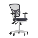 Nicholas Executive Swivel Ergonomic Office Chair with Adjustable Arms, Mid - Back Mesh Multifunction and Transparent Roller Wheels by Flash Furniture - SchoolOutlet