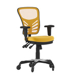Nicholas Executive Swivel Ergonomic Office Chair with Adjustable Arms, Mid - Back Mesh Multifunction and Transparent Roller Wheels by Flash Furniture - SchoolOutlet