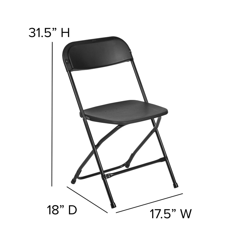 HERCULES Series Plastic Folding Chair, 650 lb. Capacity Comfortable Lightweigh Event Chair by Flash Furniture - SchoolOutlet