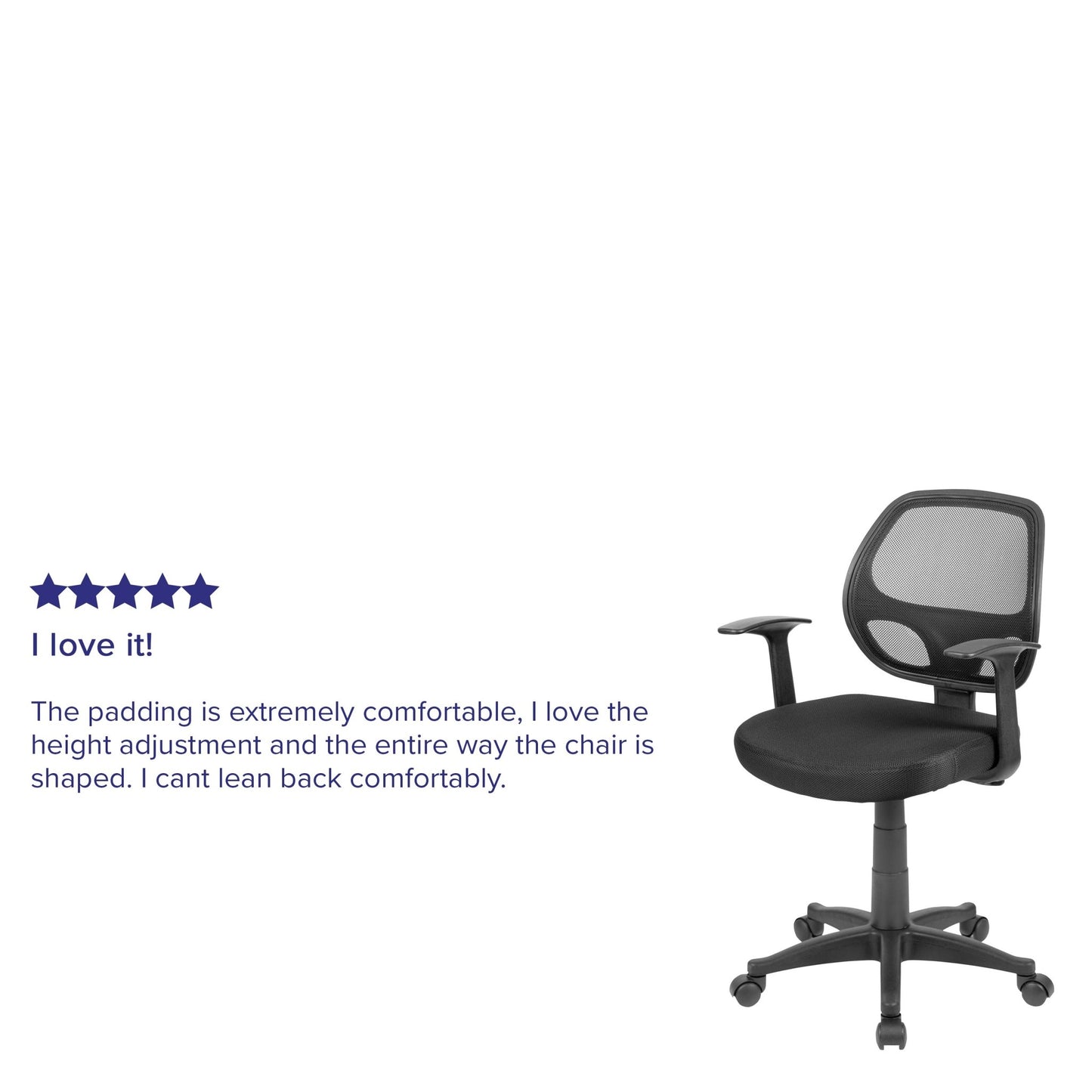 Mallard Mid - Back Black Mesh Swivel Ergonomic Task Office Chair with T - Arms - Desk Chair by Flash Furniture - SchoolOutlet
