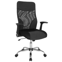Milford High Back Ergonomic Office Chair with Contemporary Mesh Design in Black and White by Flash Furniture
