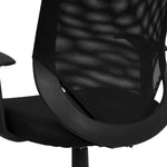 Norris Swivel Task Office Chair with T - Arms, Mid - Back Black Mesh Tapered Back by Flash Furniture - SchoolOutlet