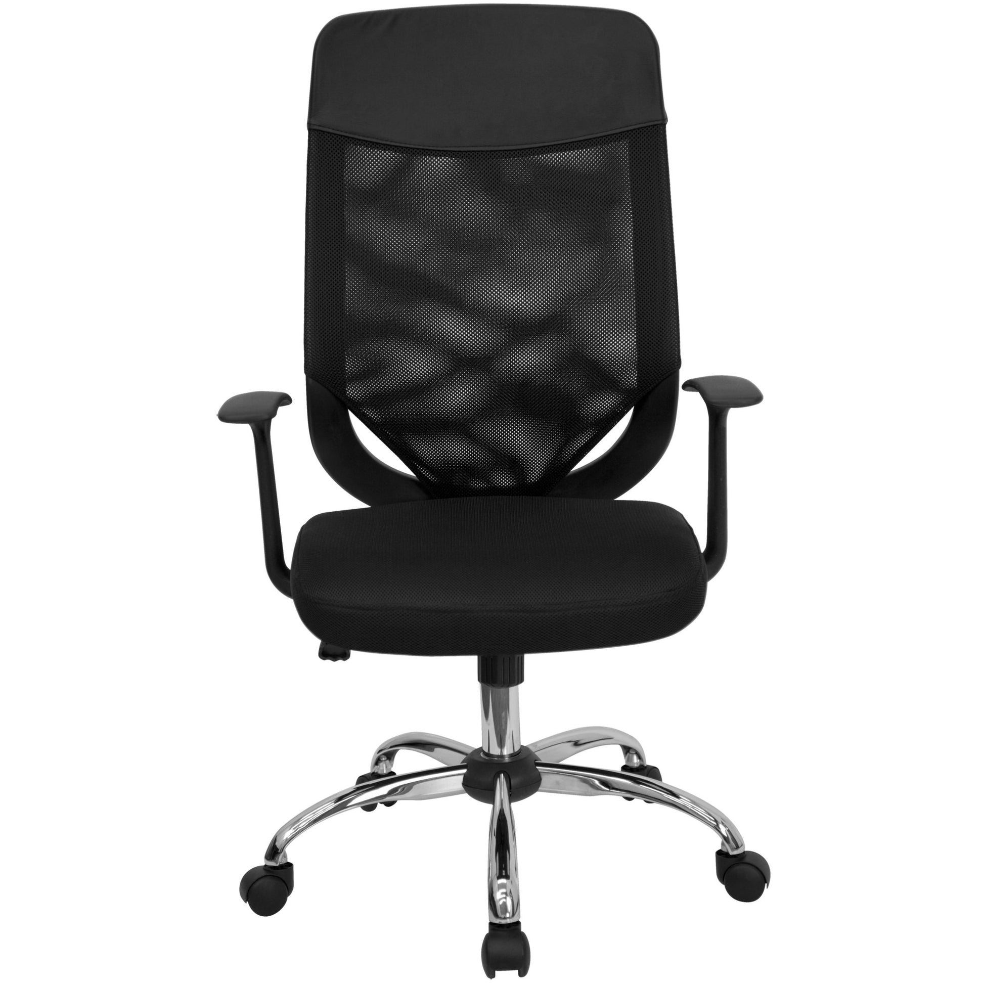 Noreen High Back Black Mesh Executive Swivel Office Chair with Arms by Flash Furniture - SchoolOutlet