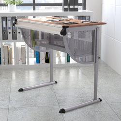 Berkley Adjustable Drawing and Drafting Table with Pewter Frame by Flash Furniture