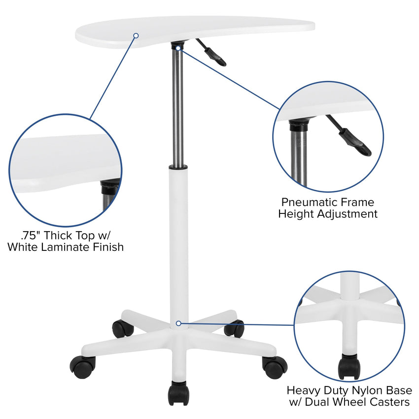Eve Sit to Stand Mobile Laptop Computer Desk by Flash Furniture - SchoolOutlet