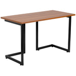 Computer Desk with Black Metal Frame - Cherry by Flash Furniture - SchoolOutlet