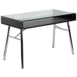 Brettford Desk with Tempered Glass Top by Flash Furniture - SchoolOutlet