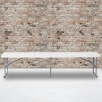 Talbott 10.25''W x 71''L Bi - Fold Plastic Bench with Carrying Handle - Granite White by Flash Furniture - SchoolOutlet
