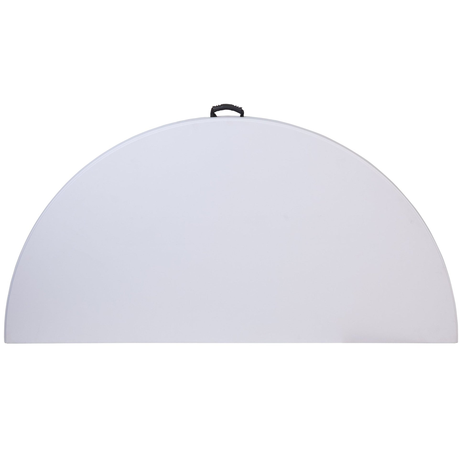 Kathryn 5.89 - Foot Round Bi - Fold Plastic Folding Table Plastic for Banquet and Event with Carrying Handle - Granite White by Flash Furniture - SchoolOutlet