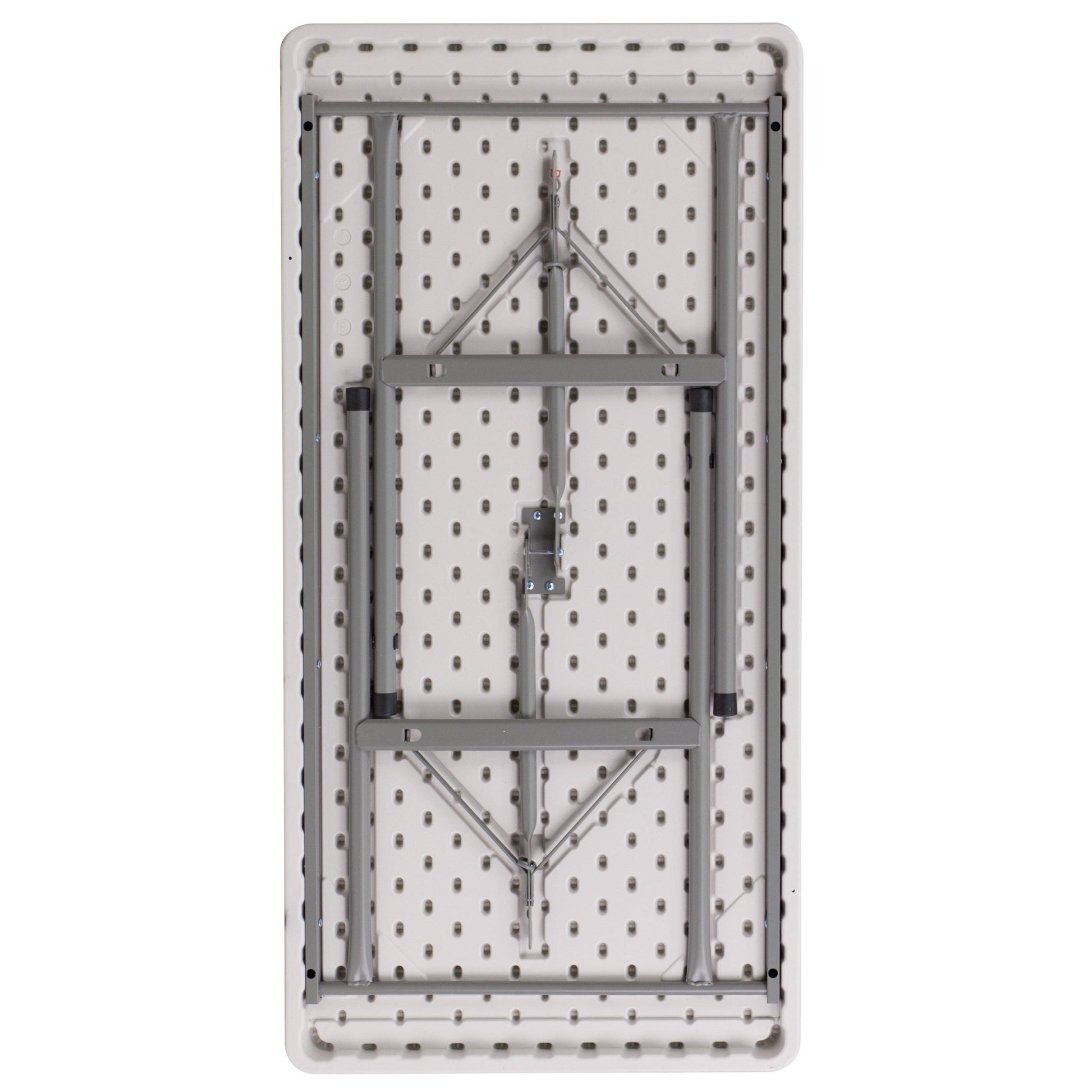 Kathryn 4 - Foot Rectangular Plastic Folding Table - Granite White by Flash Furniture - SchoolOutlet