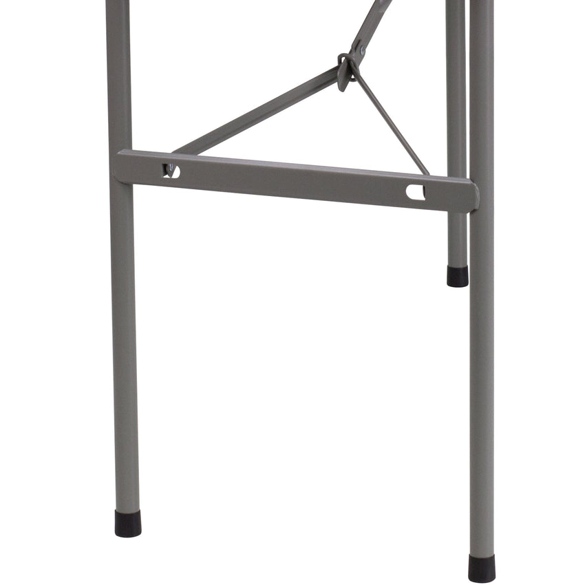 Kathryn 4 - Foot Rectangular Plastic Folding Table - Granite White by Flash Furniture - SchoolOutlet
