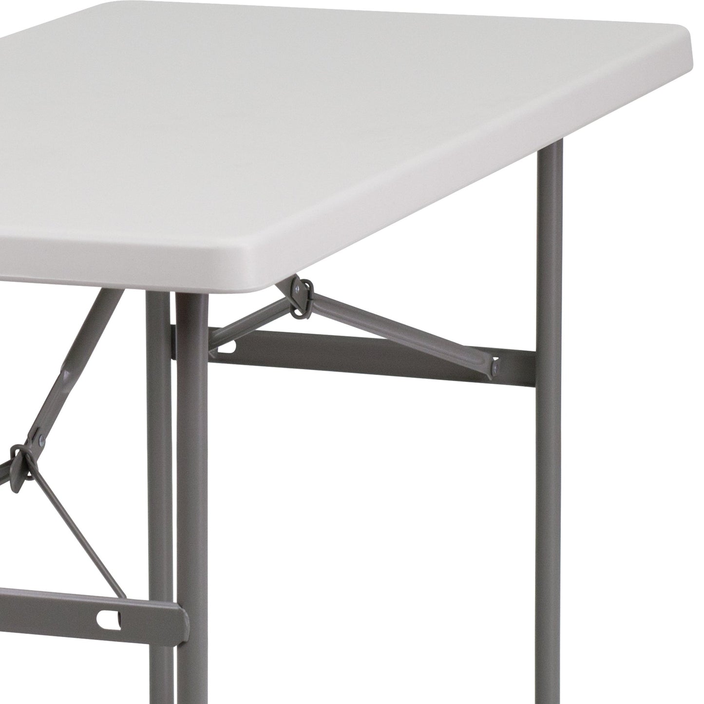 Kathryn 4 - Foot Rectangular Plastic Folding Table - Granite White by Flash Furniture - SchoolOutlet