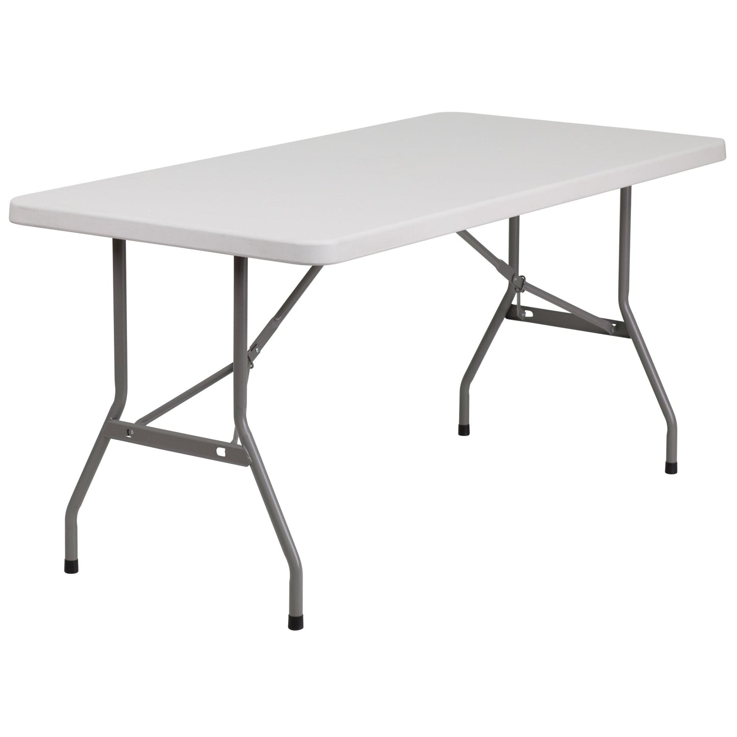 Kathryn 5 - Foot Rectangular Plastic Folding Table - Granite White by Flash Furniture - SchoolOutlet