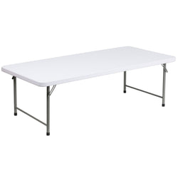 Paige 4.93-Foot Kid's Granite White Plastic Folding Table by Flash Furniture