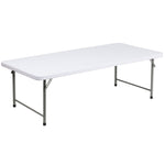 Paige 4.93 - Foot Kid's Granite White Plastic Folding Table by Flash Furniture - SchoolOutlet