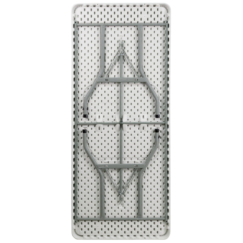 Kathryn 6 - Foot Rectangular Plastic Folding Table - Granite White by Flash Furniture - SchoolOutlet