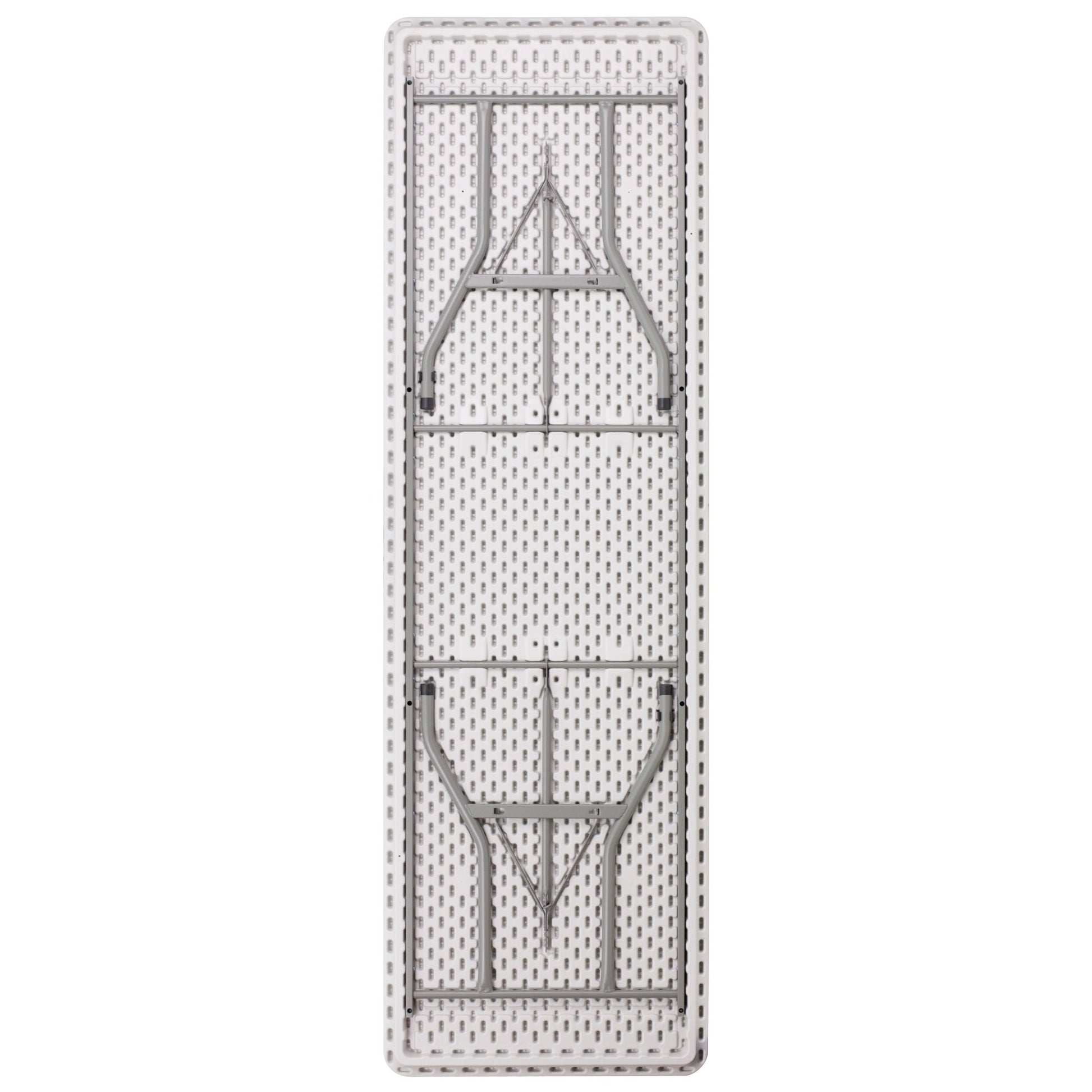 Kathryn 8 - Foot Rectangular Plastic Folding Table - Granite White by Flash Furniture - SchoolOutlet