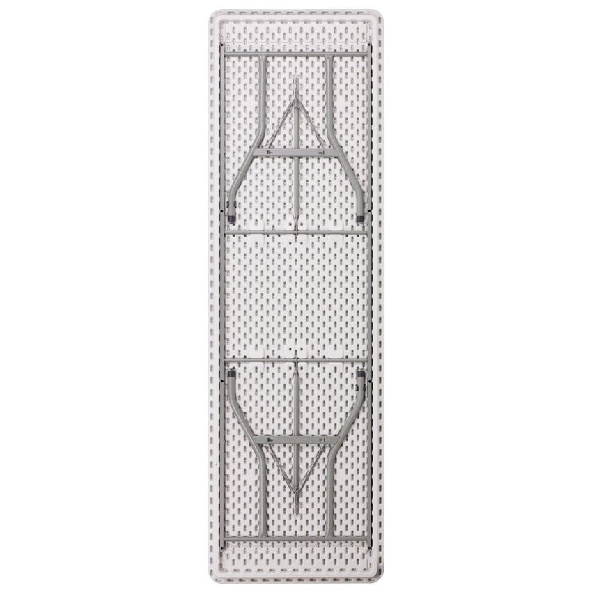 Kathryn 8 - Foot Rectangular Plastic Folding Table - Granite White by Flash Furniture - SchoolOutlet