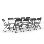 Kathryn 8' Bi - Fold Plastic Folding Table Set with 10 Folding Chairs for Event/Training - Granite White by Flash Furniture - SchoolOutlet