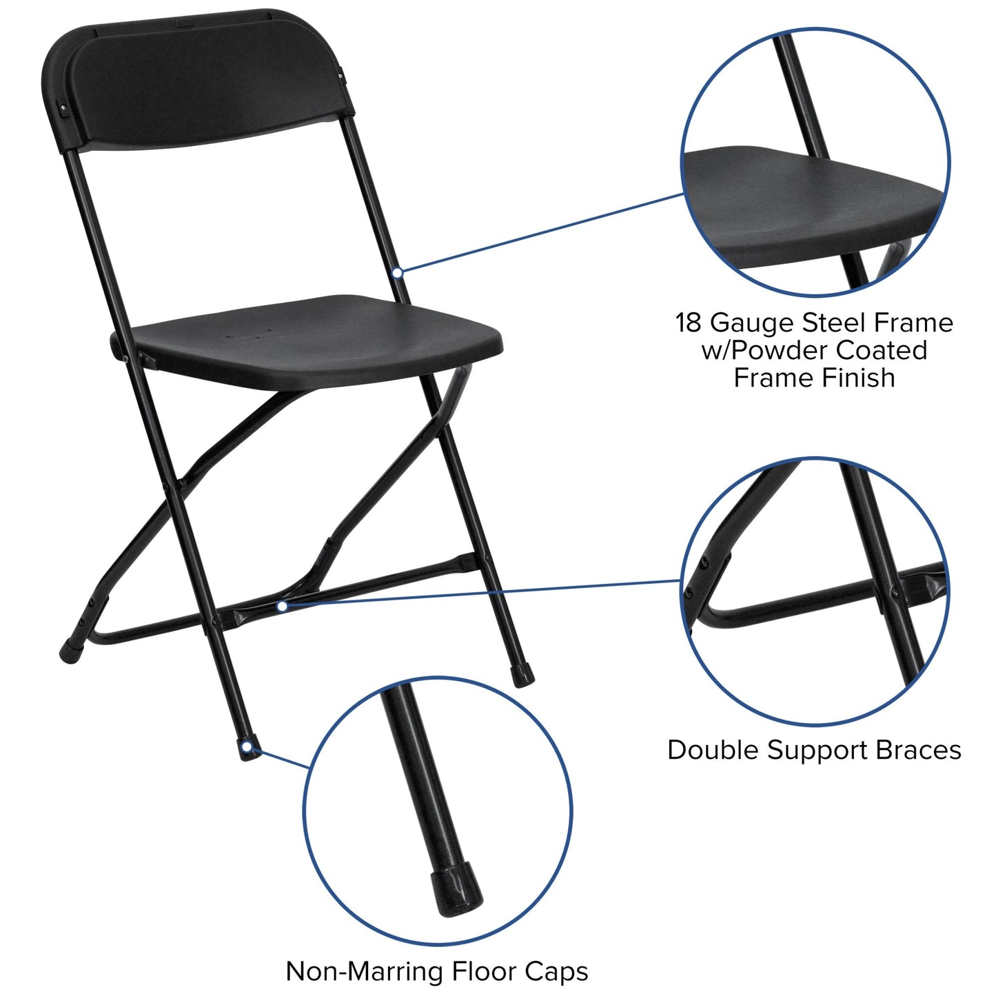 Kathryn 8' Bi - Fold Plastic Folding Table Set with 10 Folding Chairs for Event/Training - Granite White by Flash Furniture - SchoolOutlet