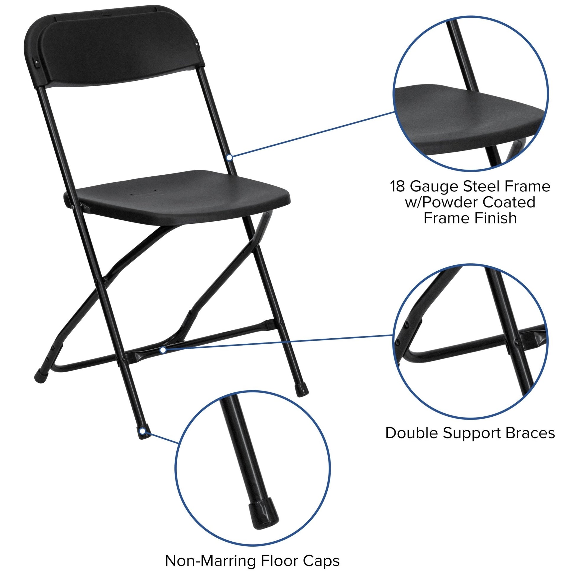 Kathryn 8' Bi - Fold Plastic Folding Table Set with 10 Folding Chairs for Event/Training - Granite White by Flash Furniture - SchoolOutlet